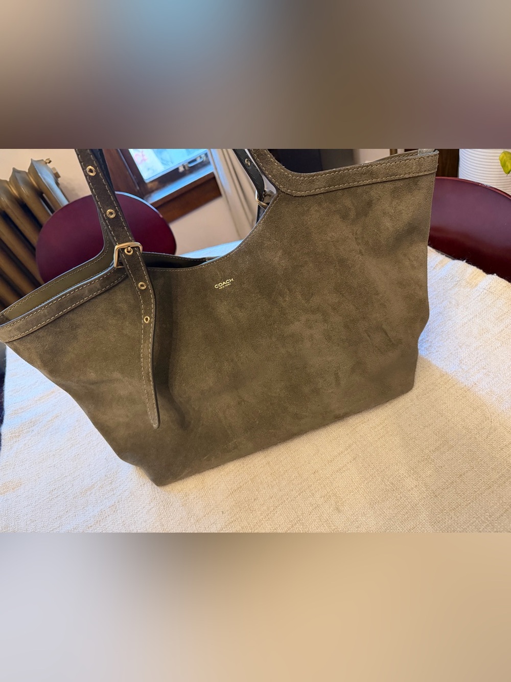 Coach Olive Green Suede Tote - Coach
